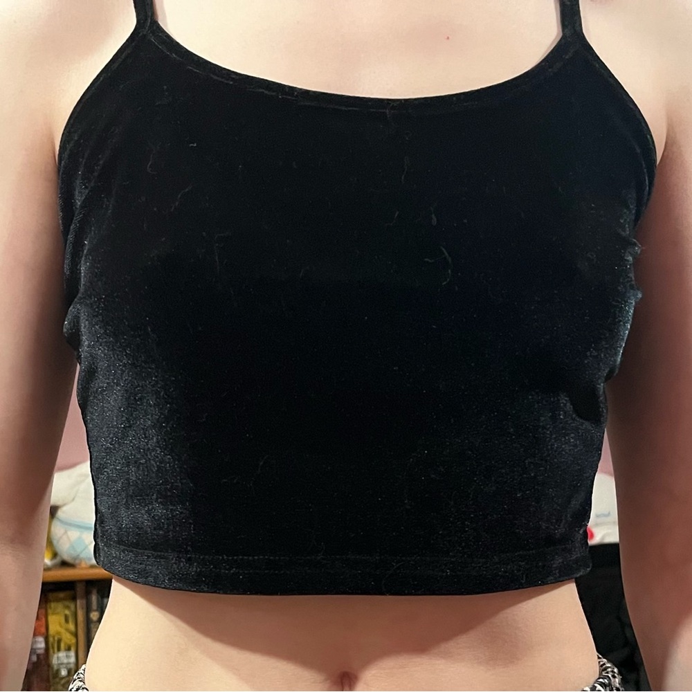 Black Velvet Women's Crop Top